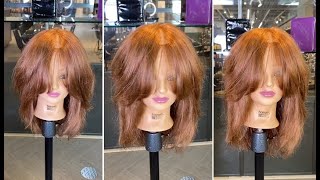 Long Layered BobMedium Length Bob Haircut with Curtain Bangs Full Tutorial  Cutting Techniques [upl. by Navaj]