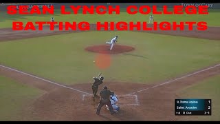 SEAN LYNCH COLLEGE BASEBALL BATTING HIGHLIGHTS FOR SAINT THOMAS AQUINAS COLLEGE [upl. by Perle654]