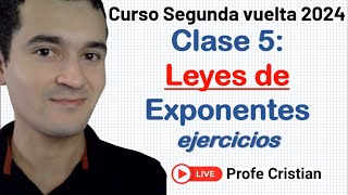 Clase 5  Curso Exani II Leyes de exponentes  Segunda vuelta 2024 [upl. by Anahir415]