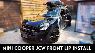 How To Install a Mini Cooper JCW Front Lip Spoiler on a R60 Countryman [upl. by Yentruocal]