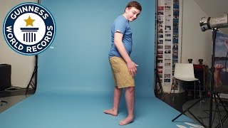 Teenager can make his feet face backwards  Guinness World Records [upl. by Alliuqal]