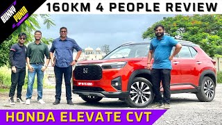 Honda Elevate ZX CVT Review With 4 People  160km Mileage Run With Space in both rows [upl. by Llerahs]