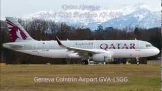 Qatar Airways Airbus A320 Sharklets A7AHW  Geneva Cointrin Airport GVALSGG [upl. by Hametaf]