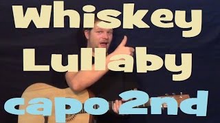 Whiskey Lullaby Brad PaisleyAlison Krauss Easy Strum Guitar Lesson How to Play Tutorial Capo 2nd [upl. by Gessner529]