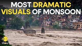 India Monsoon 2023 Unleashing Chaos Recordbreaking Rainfall Brings Fury and Floods  WION Live [upl. by Tedra]