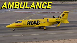 DCURE  ADAC Air Ambulance  Learjet 60XR Takeoff [upl. by Ilek46]