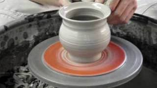 Making a clay pottery honey pot  mustard pot and lid on the wheel demo ingleton pottery how to [upl. by Schug335]