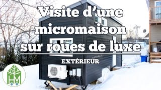 Visite dune micromaison de luxe extérieur  panneaux solaires thermopompe [upl. by Noryv279]