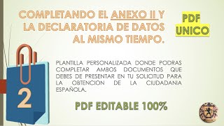 Anexo II  Declaratoria de Datos  PARA GRUPO II PLANTILLA EDITABLE LEY DE LA MEMORIA DEMOCRATICA [upl. by Suinotna]