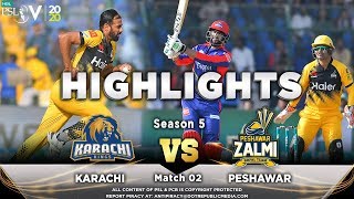 Karachi Kings vs Peshawar Zalmi  Full Match Highlights  Match 2  21 Feb 2020  HBL PSL 2020  MA2 [upl. by Tnirb]