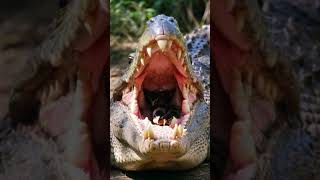 Crocodile hires new dental cleaning team  shortvideo wildlife ai chicken crocodile cute [upl. by Yelsew117]