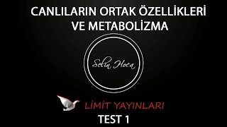 1 Limit Yayınları  Canlıların Ortak Özellikleri ve Metabolizma  Test 1 [upl. by Bellanca]