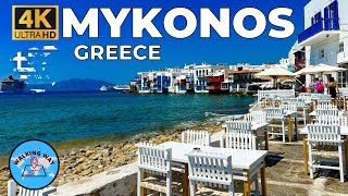 Mykonos Greece Walking Tour  4K 60fps with Captions [upl. by Aduh]