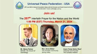 207th Interfaith Prayer for the Nation and the World [upl. by Yrred]