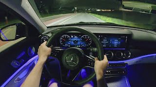 2021 MercedesBenz E450  POV Night Drive Binaural Audio [upl. by Northrup]