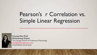 Pearsons r correlation vs regression [upl. by Martella883]