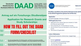 How to Fill out the DAAD application form Complete and sign the Checklist [upl. by Quar]