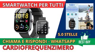 KUIZIL SMARTWATCH UOMO DONNA CON EFFETTUA O RISPOSTA CHIAMATE  OROLOGIO CON CARDIOFREQUENZIMETRO [upl. by Trillbee439]