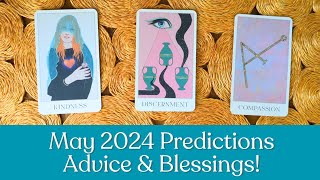 MAY 2024 PREDICTIONS amp BLESSINGS 🔮🐂🌻pick a card tarot [upl. by Kalvin]