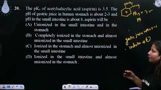 The pKa of acetylsalicylic acid aspirin is 35 The pH of gastric juice in human stomach is ab [upl. by Keisling]