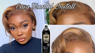 Easy Frontal Lace Install frontalwig wiginstall wigs frontals wiginstallation hairstyle [upl. by Anuahc]