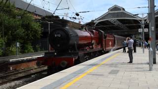 5972 Olton Hall as Hogwarts castle departing Preston 7th July 2014 [upl. by Collar]