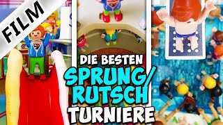 Playmobil Film TURNIERTAG Die besten Rutsch  Sprung Turniere  Familie Vogel Compilation Deutsch [upl. by Ydnab152]