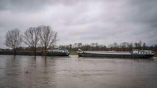 Schipper belandt door hoogwater naast de IJssel [upl. by Thera630]