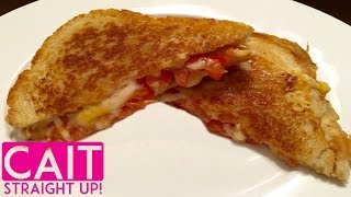 Truffle Grilled Cheese With Tomato Recipe  NationalGrilledCheeseDay  Cait Straight Up [upl. by Malva]