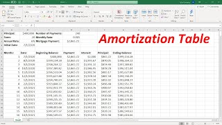 How To Create an Amortization Table In Excel [upl. by Esinned]