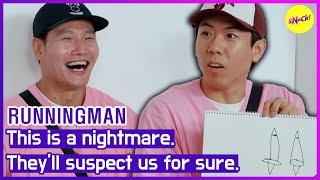 RUNNINGMAN This is a nightmareTheyll suspect us for sure ENGSUB [upl. by Eboh106]