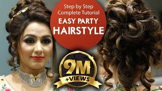 Easy Party Hairstyle Tutorial  Step By Step Bridal Hair Tutorial Video  Krushhh by Konica [upl. by Ahsetal]