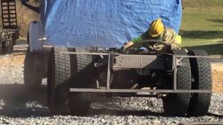 Sandblasting a GMC 6500 frame wheels and undercarriage [upl. by Arihk]