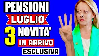 PENSIONI LUGLIO 2024 👉 3 NOVITÀ IN ARRIVO CON IL PAGAMENTO 14ESIMA  TASSE ✅ ESCLUSIVA [upl. by Aay]