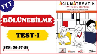 2023 ACİL MATEMATİK TYT  BÖLÜNEBİLME  TEST1  Syf 565758 [upl. by Arne]