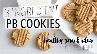 3 Ingredient Peanut Butter Cookies  Healthy Snack Ideas [upl. by Naira]