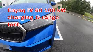 Enyaq IV 60 100 kW charging test and range test  Gretna Green to Dundee [upl. by Asuncion]