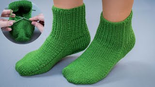 Knitted socks on 2 knitting needles  an easy way for beginners [upl. by Kelam]