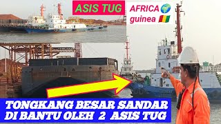 STS THE JUMBO BARGE WAS STORED WITH THE HELP OF 2 ASSIST TUG jetty africa 🌍 samudrachannel3969 [upl. by Yates136]