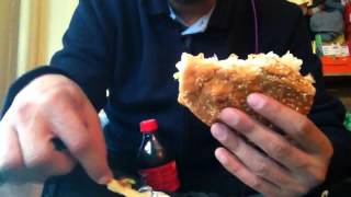 Eating sounds ASMR fish sandwich with french fries [upl. by Alleusnoc]