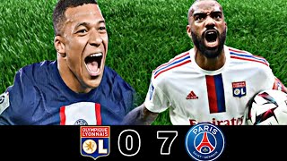 🆘 Lyon vs PSG 0  7 All Goals Hattricks Marco Asensio Doublé Kylian Mbappé Doublé Fabien Ruiz HD [upl. by Ellary]