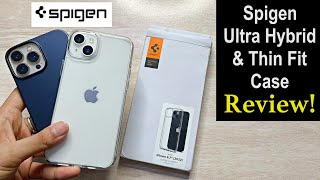 Best iPhone 14 13 Cases 🔥 Spigen Ultra Hybrid for iPhone 14 Plus amp Thin Fit Case Review HINDI [upl. by Emmer]