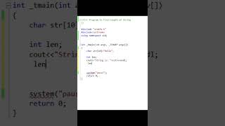 C Program to Find Length of a String using strlencpphubcoding cpluspluspythoncodeeducation [upl. by Divine]