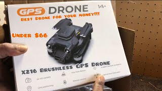 The Best Drone too buy for Christmas X216 GPS Drone with 4K Camera under 66 Dollars [upl. by Eliot964]