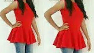 Peplum top cutting and stitching very easy method👍👍🌹🌹 [upl. by Nahsed]