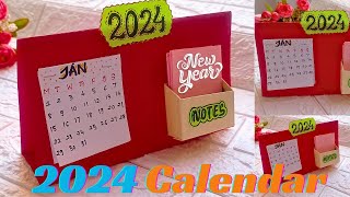 DIY Calendar 2024  How To Make Calendar  Desk Calendar Making Ideas [upl. by Salzhauer287]