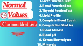 MLTquestionworld Laboratory Normal Values [upl. by Aicelef]