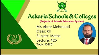 XII Year  Maths  Ch 01 Ex 11  Functions  Lecture 01  Prof Abrar Mehmood [upl. by Olnton]