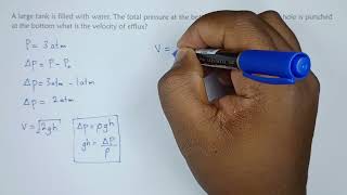 Calculate the velocity of efflux  Fluid Mechanics [upl. by Hewet872]