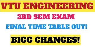 FINAL RESCHEDULE OF 3RD SEM EXAM TIME TABLE OUT vtuexams vtuengineering timetable important [upl. by Bigner]